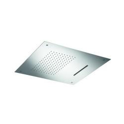 POMME DE DOUCHE PLAFOND ENCASTRE 50CM CARREE PLUIE+CASCADE 100 % INOX - CRISTINA ONDYNA PD38128