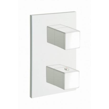 FACADE EXTERNE QUADRI LAITON THERMOSTATIQUE 2 SORTIES BLANC - CRISTINA ONDYNA XQ85224