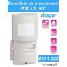 Détecteur de mouvement 90°, 10m - IP55 LS - S141-22X - radio Logisty Hager - pile lithium fournie