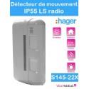 Détecteur de mouvement exterieur 2x12m- special animaux - Façade - IP 55 - S145-22X - Logisty Hager - pile lithium fournie
