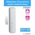Détecteur d'ouverture multi-contacts - S271-22F - blanc - Logisty Hager - pile lithium fournie