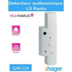 Détecteur audiosonique de bris de vitre - LS radio - S280-22X - Logisty Hager - pile lithium fournie