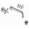 LAVABO EXECUTIVE MURAL SMALL 3 TROUS CHROME + Vidage SANS MECANISME - CRISTINA ONDYNA EV24251