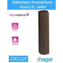 Détecteur d'ouverture radio - S262-22F - brun - Logisty Hager - pile lithium fournie