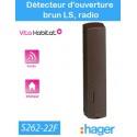 Détecteur d'ouverture radio - S262-22F - brun - Logisty Hager - pile lithium fournie