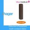 Détecteur d'ouverture multi-contacts - S272-22F - Brun - Logisty Hager - pile lithium fournie