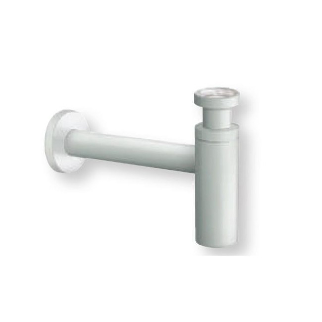 SIPHON LAVABO DROIT LUXE LAITON DESIGN 35 cm BLANC - CRISTINA ONDYNA MS3424