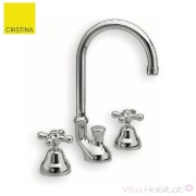 Mélangeur pour lavabo IMPERO  bec tube orientable 3 trous + Vidage - CRISTINA ONDYNA IM20651