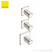 Façade mitigeur thermostatique encastré pour lavabo ITALY Chromé + Plaque laiton -  CRISTINA ONDYNA IT77251