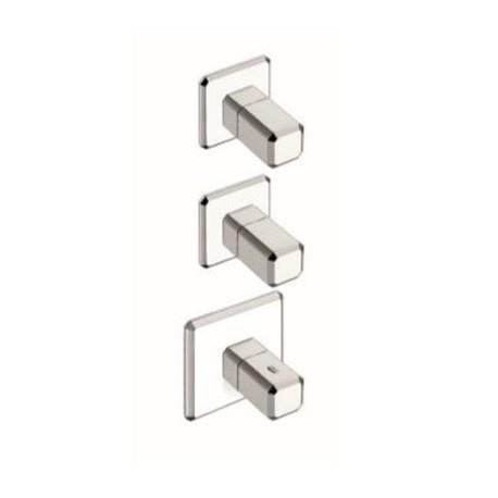 Façade mitigeur thermostatique encastré pour lavabo ITALY Chromé + Plaque laiton -  CRISTINA ONDYNA IT77251