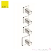 Façade mitigeur thermostatique encastré pour douche ITALY Chromé + Plaque laiton -  CRISTINA ONDYNA IT77351