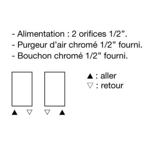 Sèche-serviette ACOVA - ATOLL Spa + Air chauffage central 1945W (945W+1000W) SL-170-060/IFS