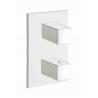 FACADE EXTERNE QUADRI LAITON THERMOSTATIQUE 2 SORTIES BLANC - CRISTINA ONDYNA XQ85224