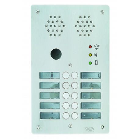 Plaque inox 10bp 2r ptt - URMET AX2010