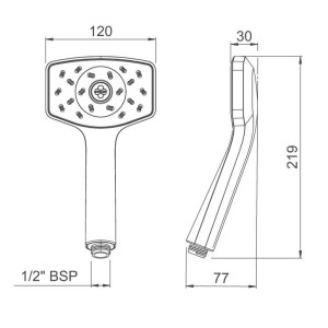 Pommeau de douche KAHA Blanc SATINJET - SALGAR 23542