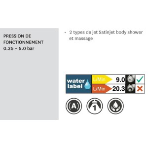 Pommeau de douche KAHA Blanc SATINJET - SALGAR 23542