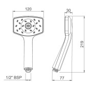 Pommeau de douche KAHA Gris SATINJET - SALGAR 23541