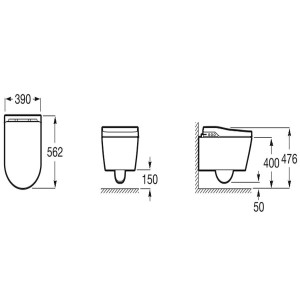 Toilette lavante - IN WASH Inspira suspendue blanc - ROCA A803060001