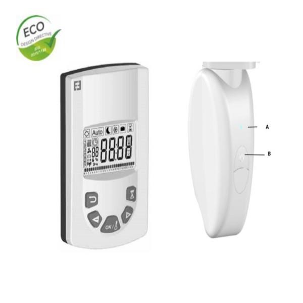 Sèche-serviettes électrique cintré AUBE 750W Blanc + télécommande