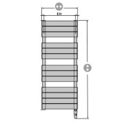 Sèche-serviettes électrique Finimetal - CHORUS BAINS Vertical 1000W FLUIDE - CHO1960EG