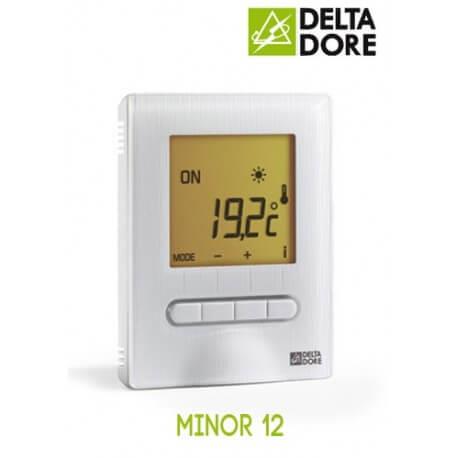 Delta Dore - MINOR 12 : Thermostat digital semi-encastré pour plancher ou plafond rayonnant électrique - 6151055