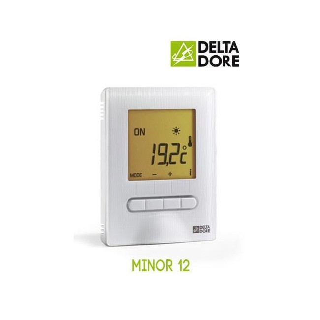 Delta Dore - MINOR 12 : Thermostat digital semi-encastré pour plancher ou plafond rayonnant électrique - 6151055