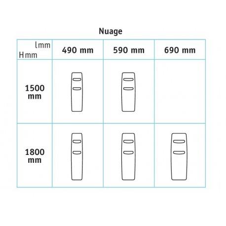 Sèche-serviette ACOVA - NUAGE électrique Aluminium Anodisé 500W TGNA-180-050/GF