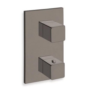 FACADE EXTERNE QUADRI LAITON THERMOSTATIQUE  2 SORTIES CHROME NOIR BR - CRISTINA ONDYNA XQ85272