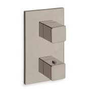 FACADE EXTERNE QUADRI LAITON THERMOSTATIQUE  2 SORTIES METAL BROSSE - CRISTINA ONDYNA XQ85277