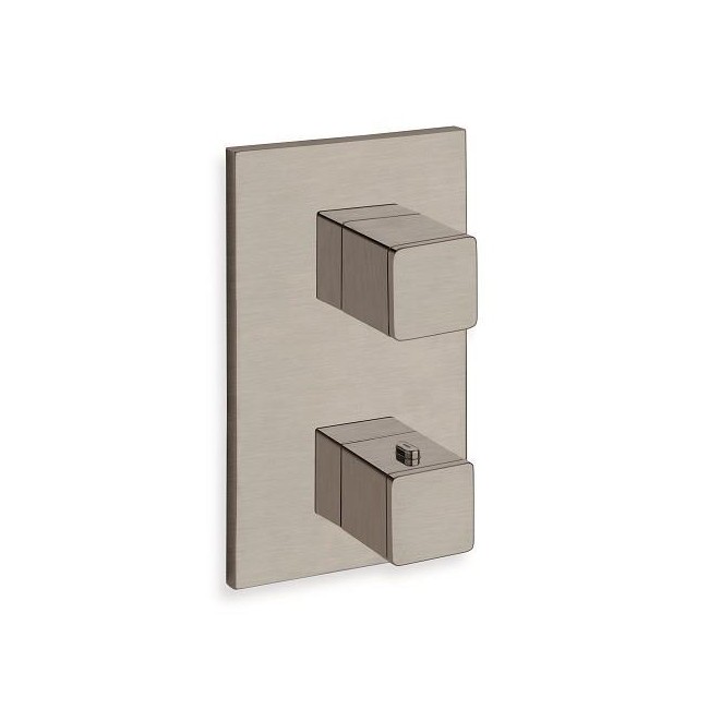 FACADE EXTERNE QUADRI LAITON THERMOSTATIQUE  2 SORTIES METAL BROSSE - CRISTINA ONDYNA XQ85277