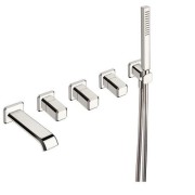 Façade mélangeur encastré 5 trous pour bain/douche ITALY Chromé + douchette - CRISTINA ONDYNA IT16551