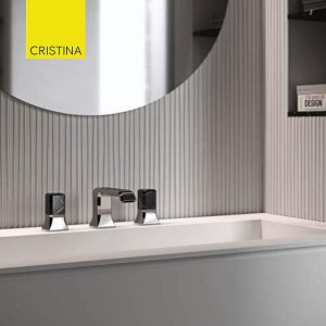 Mélangeur regular 3 trous pour lavabo ITALY chromé + Vidage -  CRISTINA ONDYNA IT20551