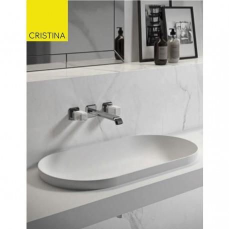 Façade mélangeur régular encastré pour lavabo ITALY  Chromé  + Vidage - CRISTINA ONDYNA IT24251