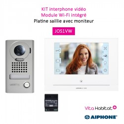 Kit portier Vidéo AIPHONE - Platine saillie - écran 7" - module Wi-Fi intégré -  JOS1VW 130413