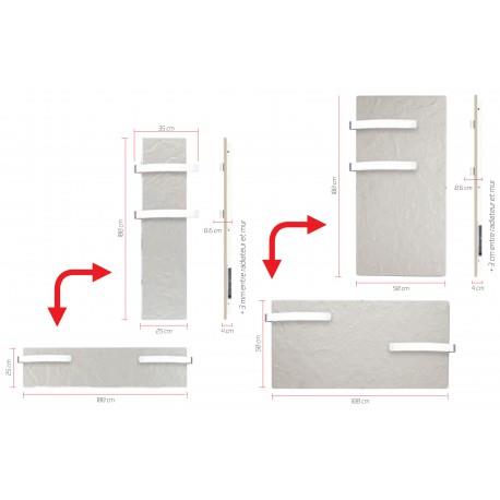 Sèche-serviette rayonnant SLIM 2.0 Terre Lunaire 800W - Valderoma 16800TL