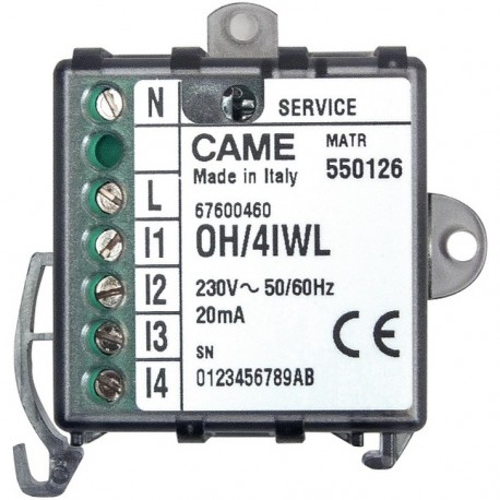 OH/4IWL Module 4 entrées numérique radi CAME 67600460