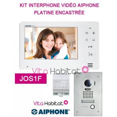Kit portier Vidéo AIPHONE JOS1F - Ecran 7'' - Platine Encastrée - 130401