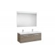 Pack Unik - Meuble 2 tiroirs, lavabo double et miroir à LED 1200 Frene - ROCA A855934321