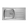 Évier de cuisine 1 bac ROCA en Inox avec Égouttoir à poser sur meuble - A870H30901