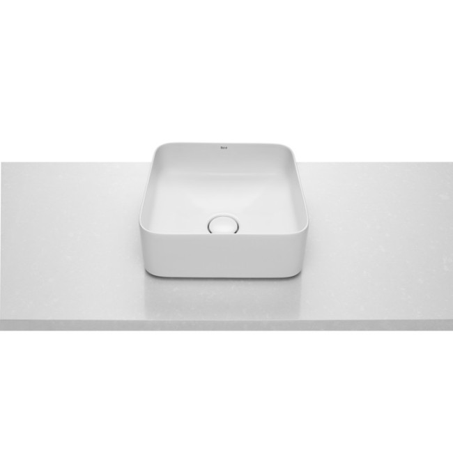 Vasque à poser Square en FINECERAMIC® Inspira 37X37 Blanc - ROCA A327532000