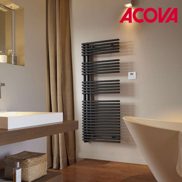 Acova - Sèche-serviettes électrique pivotant asymétrique à droite Cala  Twist- 500W - Réf : TLNRT-112-050IFS