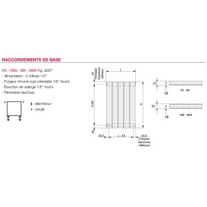 Radiateur chauffage central ACOVA - FASSANE Vertical double 1980W HXD-170-074