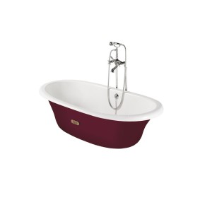ROCA Newcast Cuve Seule 1700 X 850 Ext Bordeaux  Sans Pied Blanc - A233650003