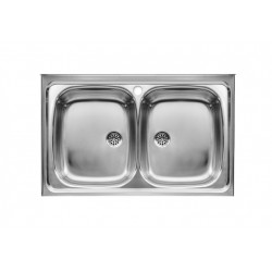 ROCA E-90 Evier Inox 2 Bacs 90X50Cm - A870420903