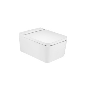 Cuvette de WC suspendue Square sans bride Rimless 56X37 Blanc - ROCA Inspira A346537000