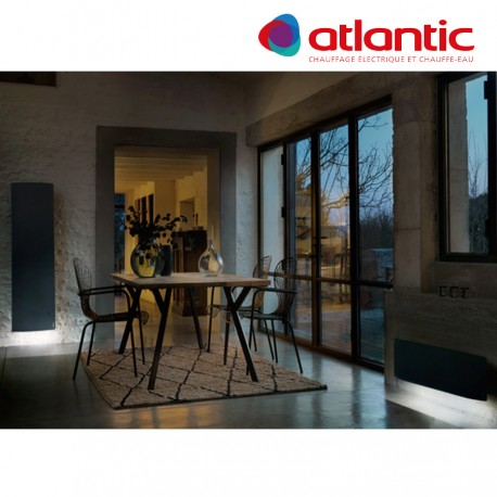 Radiateur électrique Atlantic DIVALI Horizontal 1500W Pilotage Intelligent Connecté Lumineux GRIS - 507626