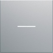 Enjoliveur interrupteur a voyant  2 modules titane GALLERY -  HAGER WXD001T