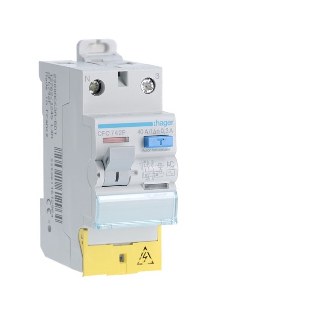 ID 2P 40A 300mA AC borne déc. - INTER DIFF BIPOLAIR  HAGER CFC742F