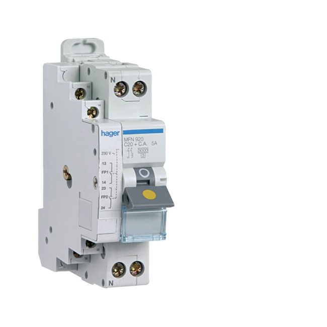 Disj fil pi 1P+N 3kA C20A 1,5M - DISJONCTEURS PH+N  HAGER MFN920
