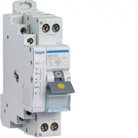 Disj fil pi 1P+N 3kA C20A 1,5M - DISJONCTEURS PH+N  HAGER MFN920